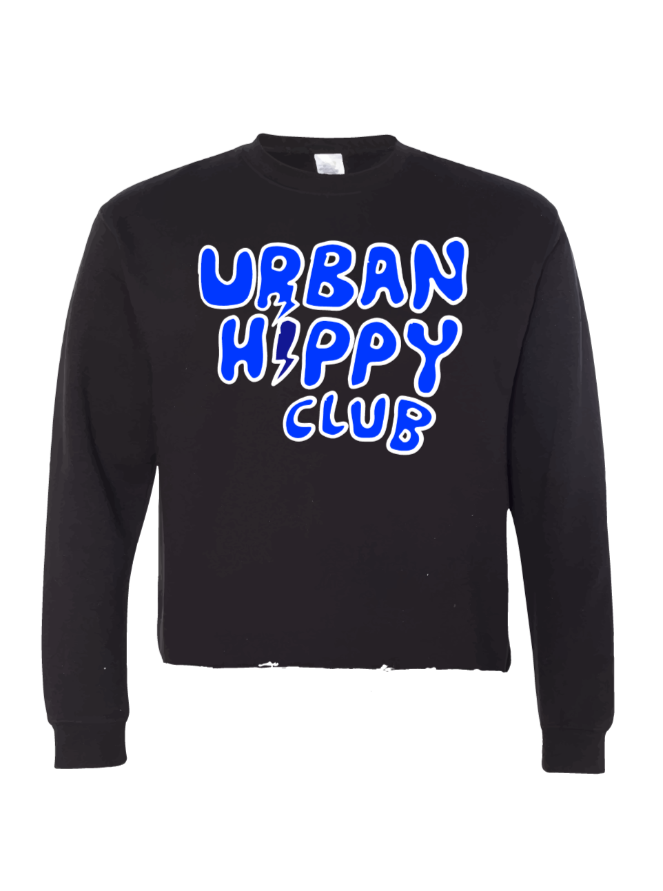 Cropped Reality Sweatshirt-Blue/Black