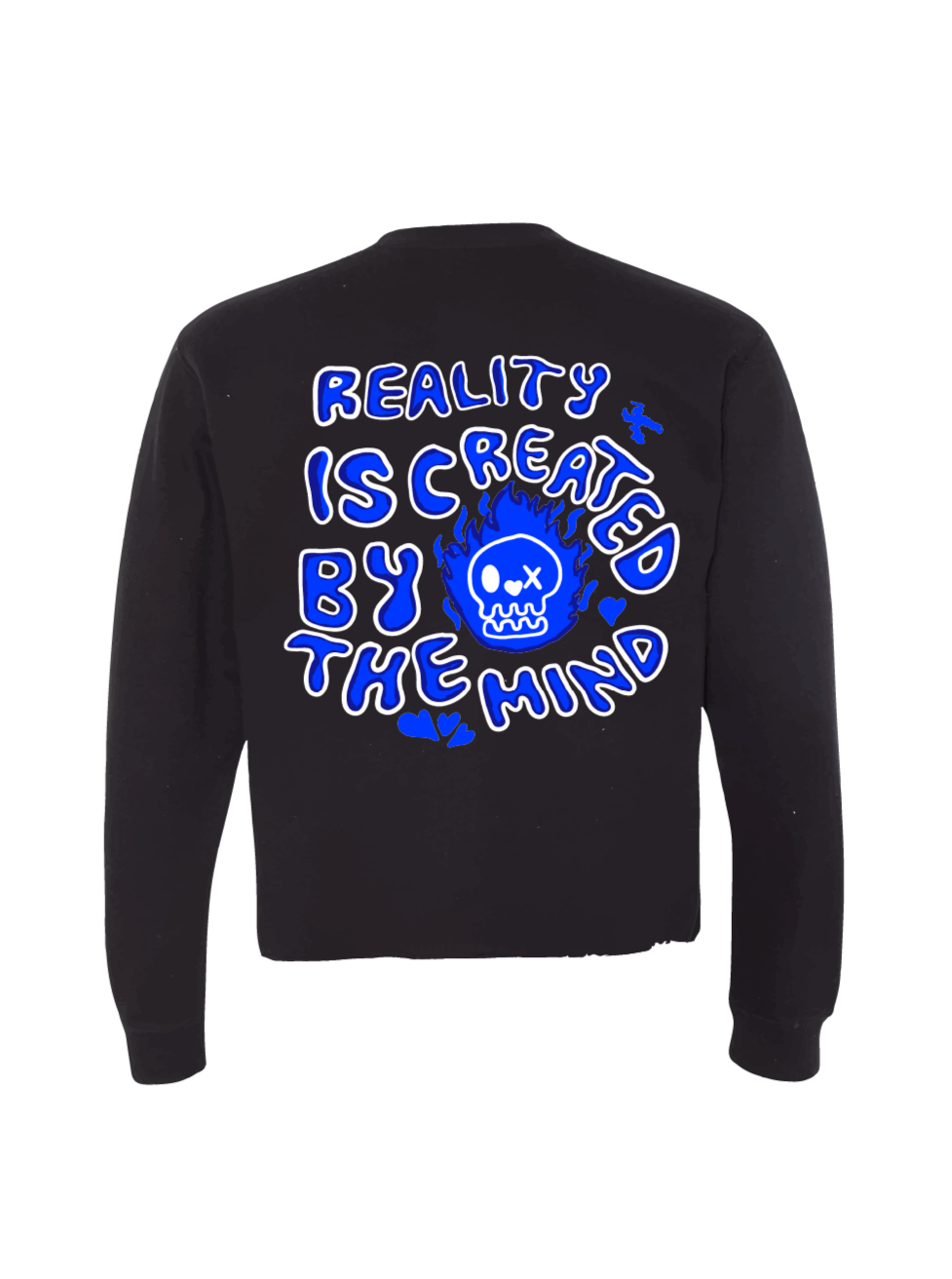 Cropped Reality Sweatshirt-Blue/Black